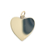 Sterling Silver Gold Plated Engravable Heart Polished Disc Charm