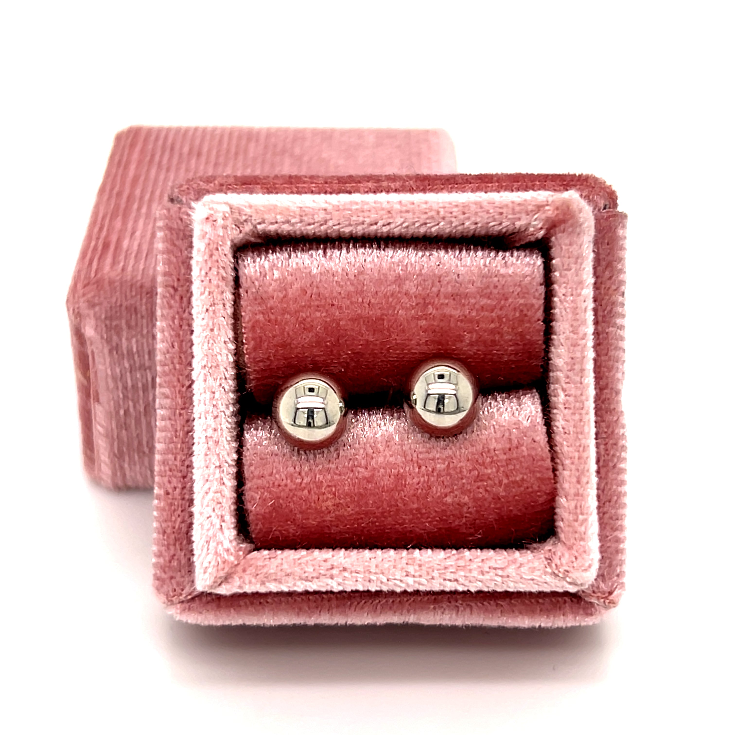 14K White Gold 6mm Ball Earrings