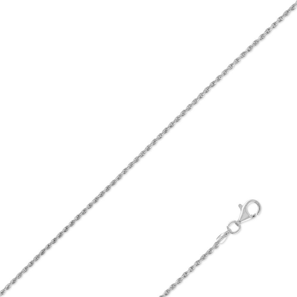 Sterling Silver 1.5mm Rope Chain 18"