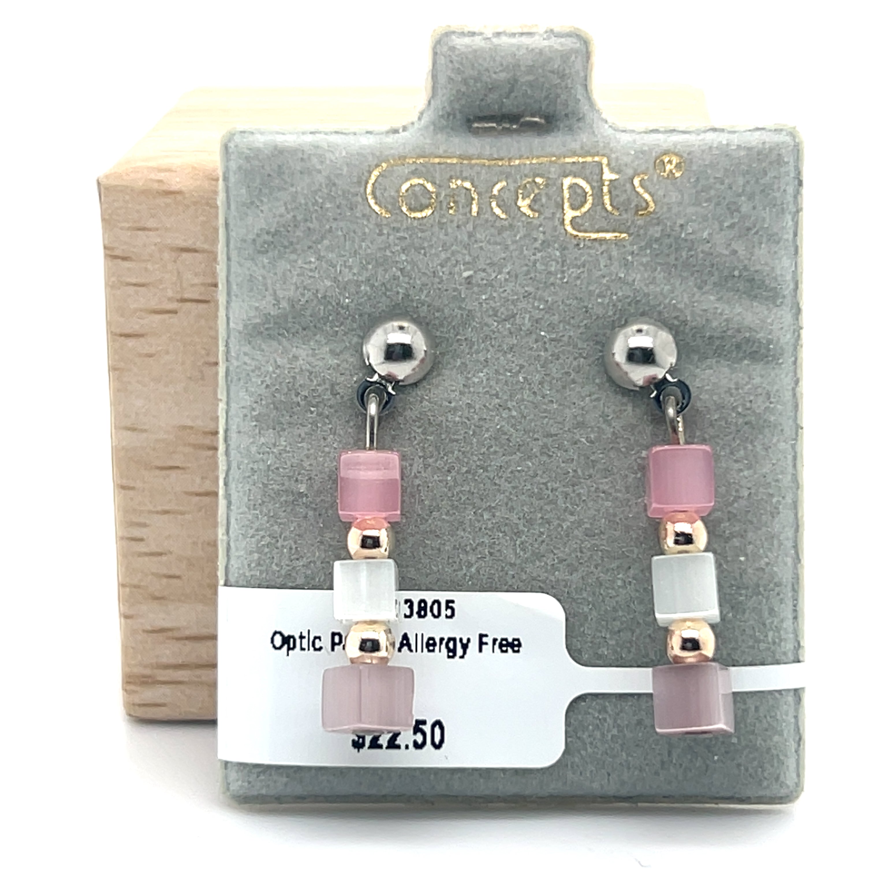 Optic Pastel Pink Allergy Free Earrings