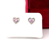 Sterling Silver October Birthstone Earrings with Open Heart Design, Little Girl Jewelry