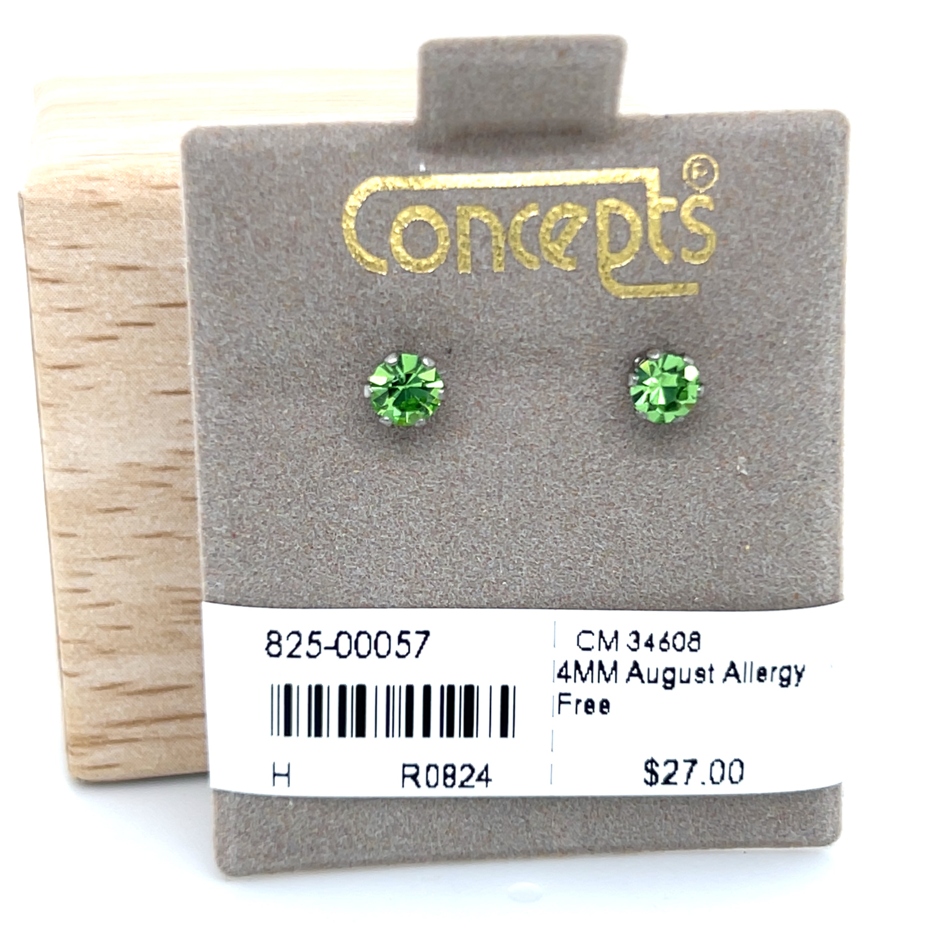 4mm August Allergy Free Earrings