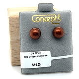 8mm Copper Color Allergy Free Earrings