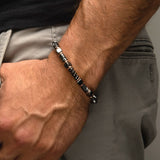 Men's 6mm Black and Rose Hematite Bead Bracelet 8.5"