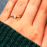 "Rita" 14K Yellow Gold 0.20CT Diamond Marquise Solitaire Bridal Engagement Ring Estate