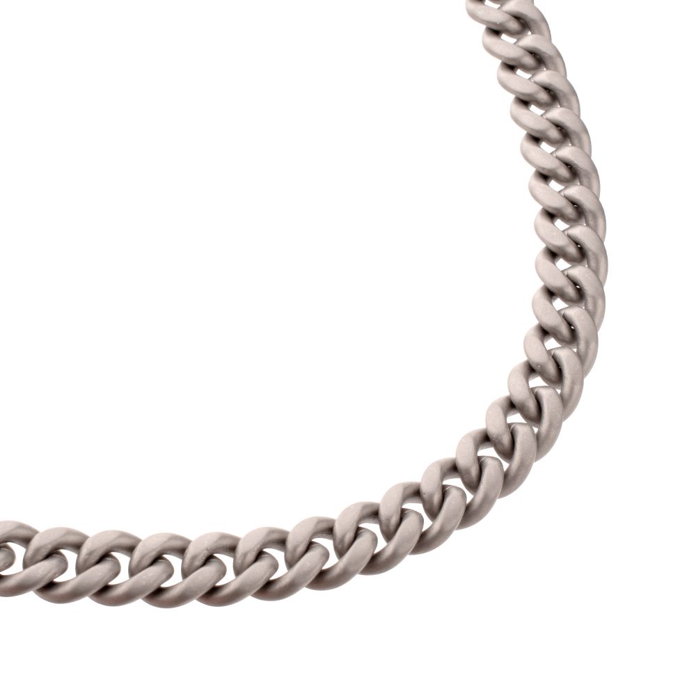 Men's Titanium Flat Clasp Miami Cuban Chain Necklace
