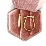 18K Gold-Filled (20mm H x 15mm W) Small Oval Hoop Earrings w/ Center Raised Notches