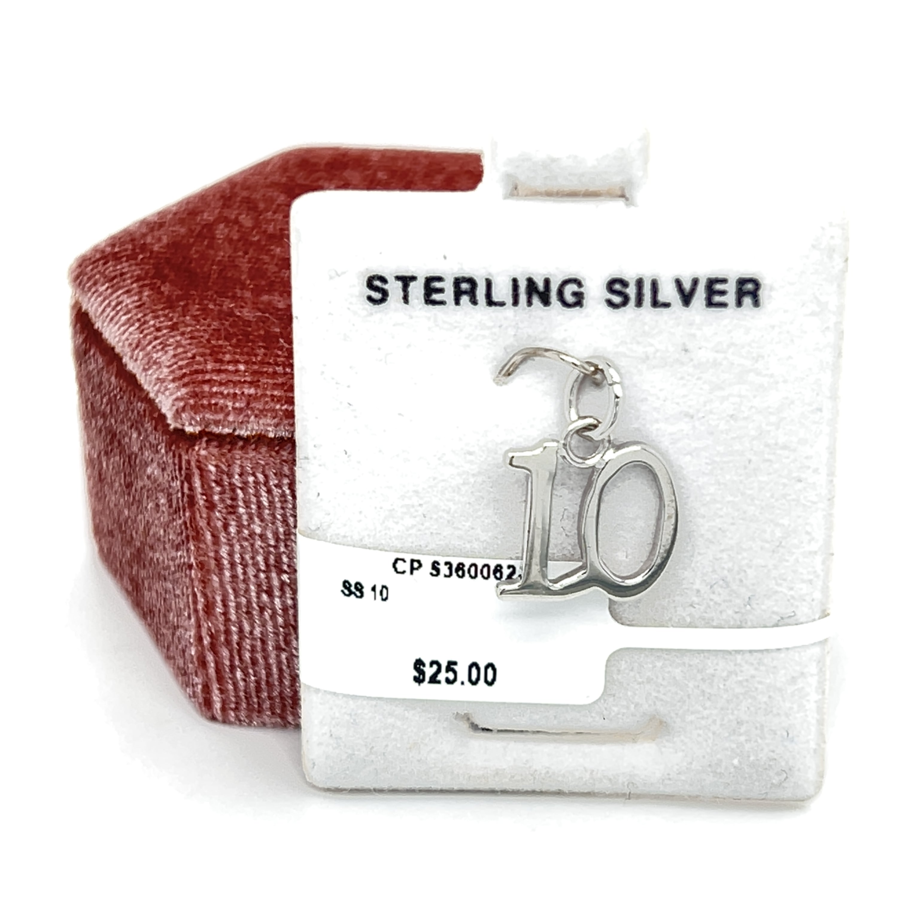 Silver Number 10 Charm