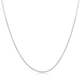 Silver Rhodium Plated 1.4mm Diamond-Cut Chain 14+
