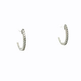 10K White Gold 1/10 Carat Total Weight Diamond Hoop Earrings
