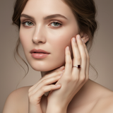 White Gold Garnet and Diamond Fashion Ring