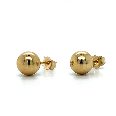 14K Yellow Gold 7mm Ball Earrings