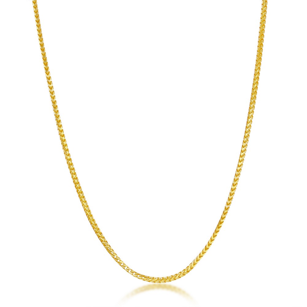Sterling Silver Gold Plated 1.5mm Franco Chain 18"