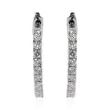 Silver Lab Grown Diamond Hoop Earrings