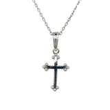 Silver 3-Ball Tips Cross Pendant