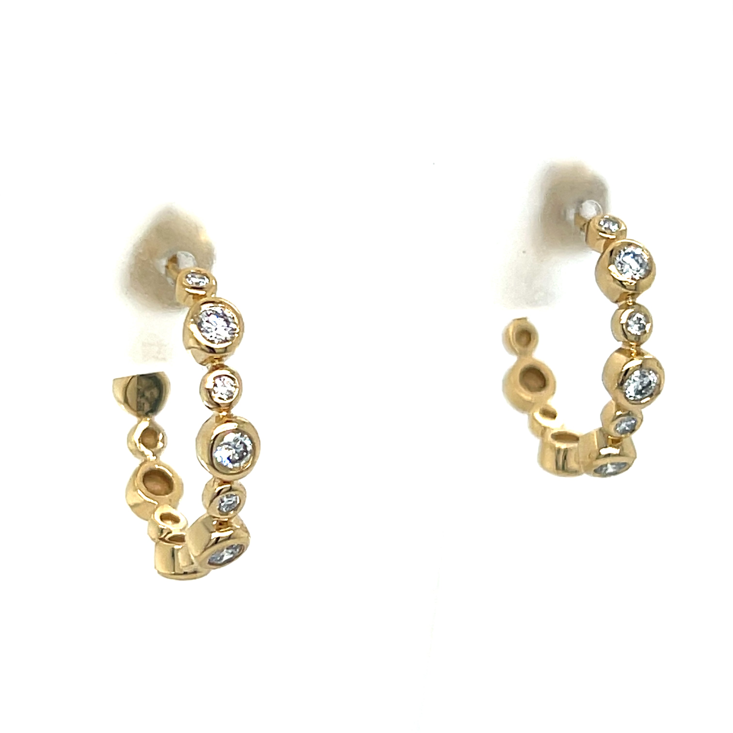 Silver Lab-Grown Diamond Hoop Huggie Earrings