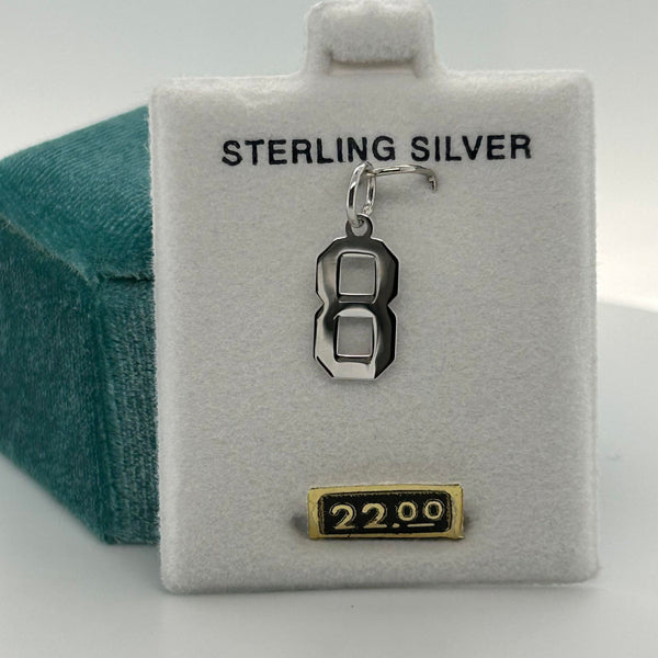 Sterling Silver Number 8 Charm