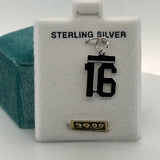 Sterling Silver Number 16 Charm