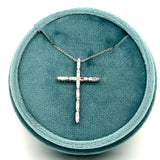 White Gold Diamond Cross Necklace