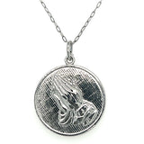 Sterling Silver Serenity Prayer Necklace on 18" Open Link Chain