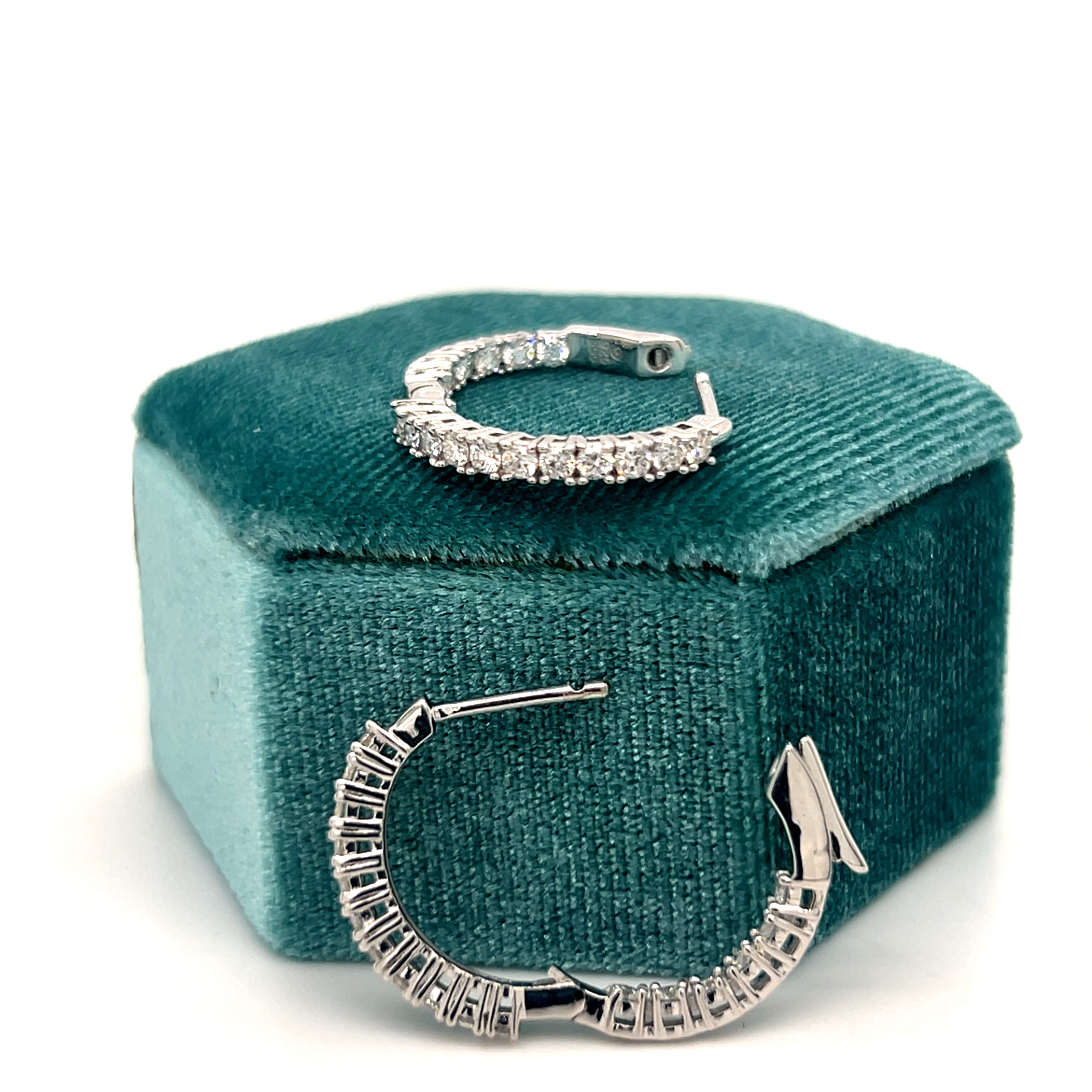 Silver Lab Grown Diamond Hoop Earrings