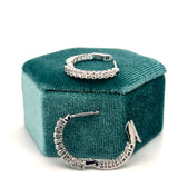 Silver Lab Grown Diamond Hoop Earrings