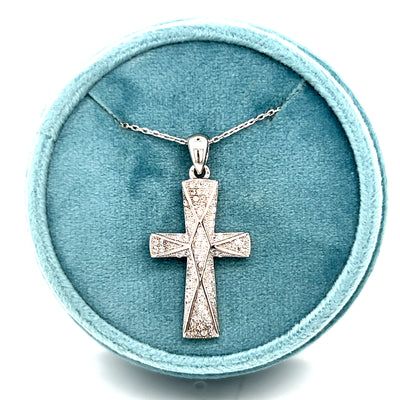 Silver CZ Cross Pendant