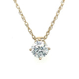 "Evangeline" 14K Two-Tone 0.72CT Round Diamond Solitaire Pendant