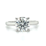 14K White Gold 2.23 Carat Total Weight Lab Grown Diamond Hidden Halo Round Engagement Ring