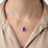 "Dusk" WJS Custom Set14KW Amethyst and Diamond Sunset/ Flower Inspired Pendant