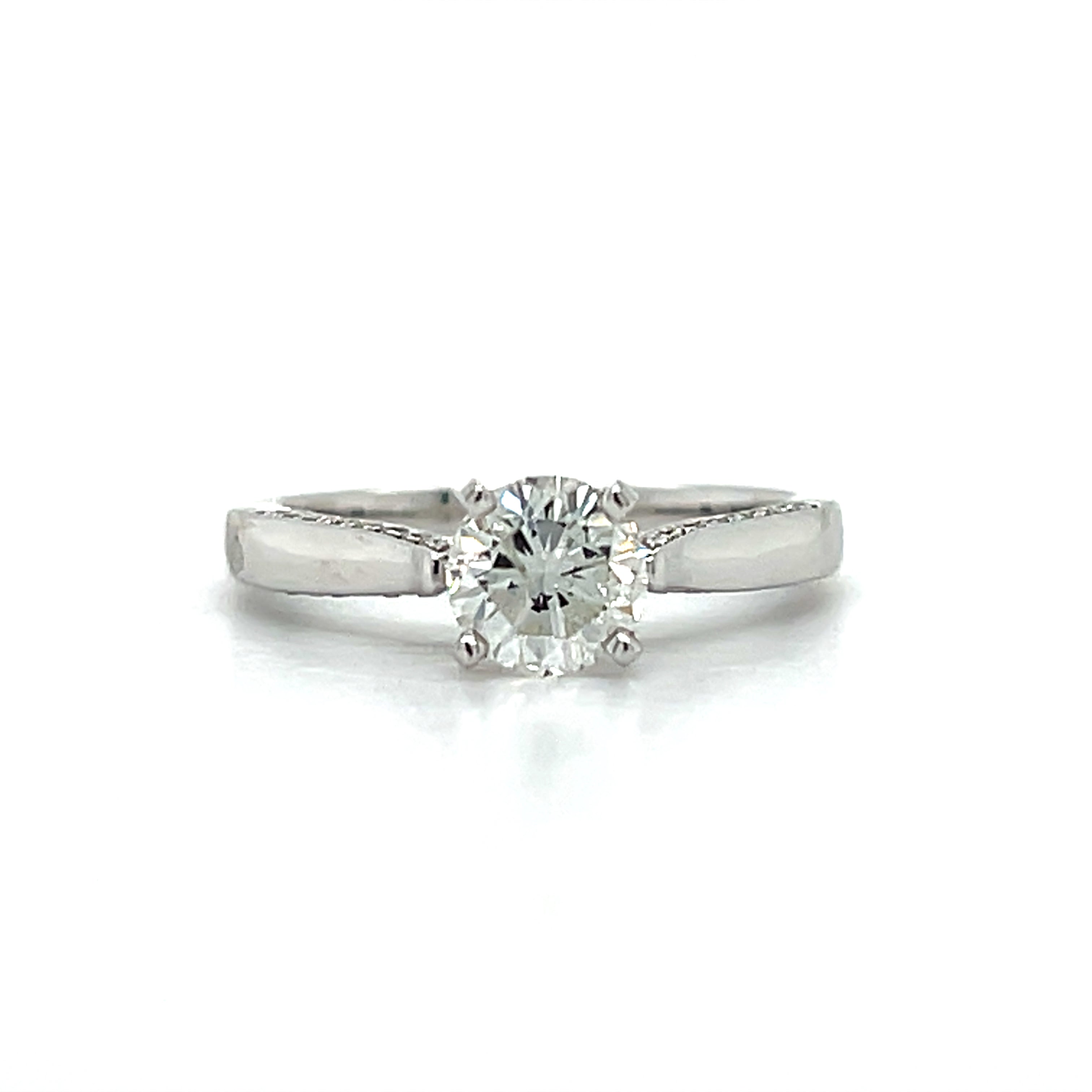 14K White Gold Diamond Bridal Engagement Ring