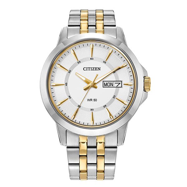 Men's Citizen Quartz Silver Dial Two-tone Watch