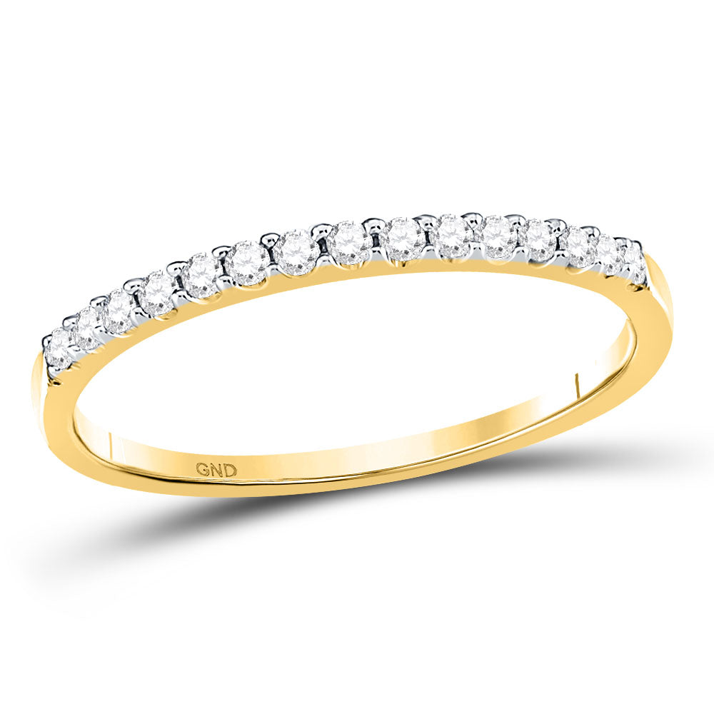 14K Yellow Gold 1/6 Carat Total Weight Diamond Band