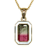 Canvas of Vines – Custom Tourmaline and Enamel Pendant Custom Wright's Jewelry Signature Design by Jennifer Beatty