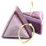 Silver Yellow Gold Plated Cubic Zirconia Inside-Out Hoop Earrings