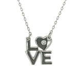 Silver Cubic Zirconia “Love” Necklace