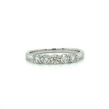 14K White Gold 1/2 Carat Total Weight (5) Diamond Wedding Anniversary Band Ring