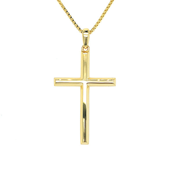 Silver Yellow Gold Plated Cross Necklace