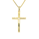 Silver Yellow Gold Plated Cross Necklace