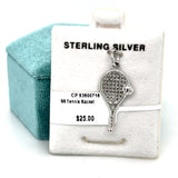 Sterling Silver Tennis Racket and Ball Charm