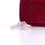 Silver October Birthstone Ring with Open Heart Design, Little Girl Jewelry