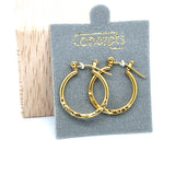 Concepts Gold-Tone Medium Hammered Hoop Earrings