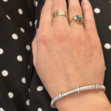 Silver Flex 3 Station Bangle with 0.12 Carat Total Weight Diamonds