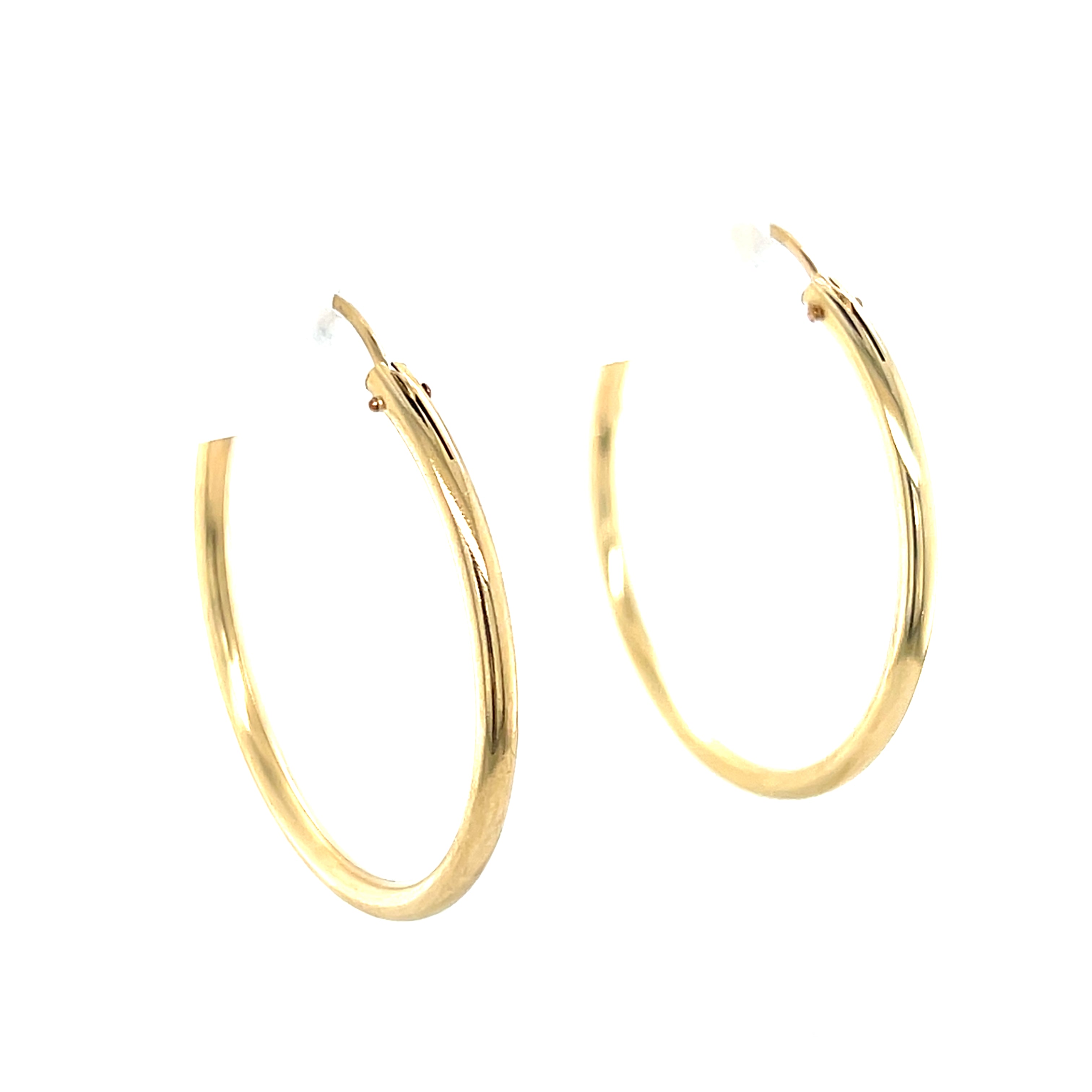 Gold Filled 2mm x 34mm Hoop Earrings