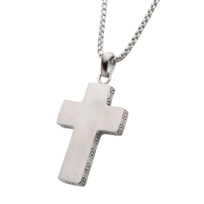 Men's Stainless Steel Engravable Cross Pendant