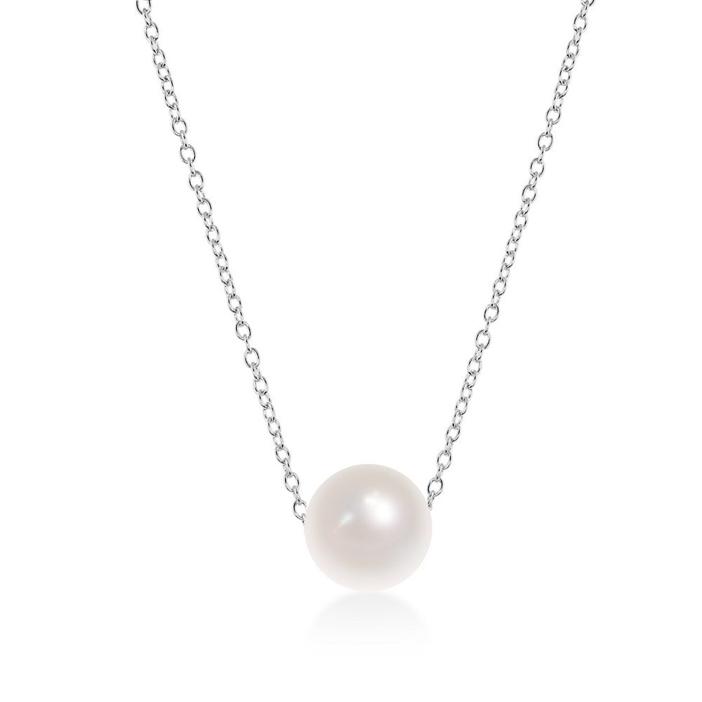 Silver Single Threaded Freshwater Pearl Necklace