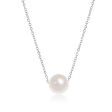 Silver Single Threaded Freshwater Pearl Necklace