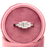 White Gold Lab Grown Emerald-Cut 3-Stone Diamond Bridal/Engagement/Wedding/Anniversary Ring