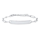 Silver Paper Clip Engravable ID Bracelet