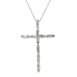White Gold Diamond Cross Necklace